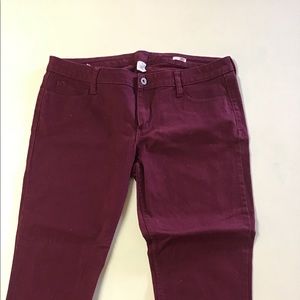 Burgundy jeans